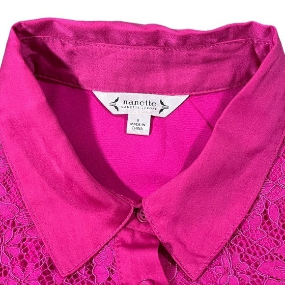 NWT Nanette Lepore Lace Collared Button Down Dress sz 8 - Picture 3 of 15
